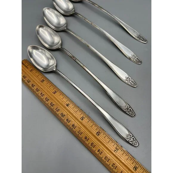 5 Lady Doris AI Silver Plate Ice Tea Spoons PRINCESS 7 in Arnold Palmer Mixer - Picture 4 of 16
